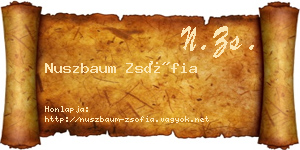 Nuszbaum Zsófia névjegykártya